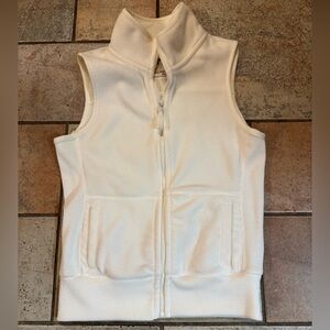 Old Navy Ivory / Cream Fleece Full Zip Vest Women’s Size Small Vintage 2000s Y2K
